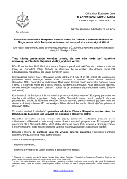Generálna advokátka Sharpston zastáva názor, že - curia