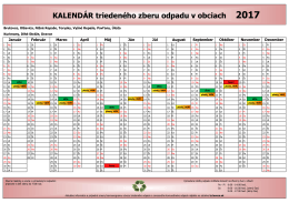 KALENDÁR triedeného zberu odpadu v obciach 2017