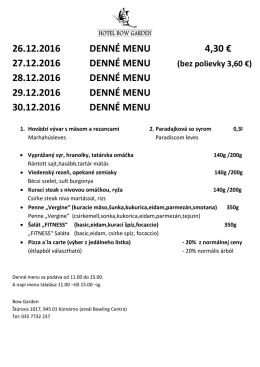 Str.1 Ďal&scaron;ie menu DENN&Eacute; MENU 4,30