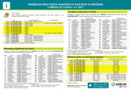 Prem&aacute;vka MHD - sviatky 2016