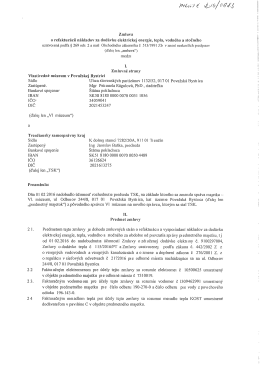 Zinluva o refakturácii nákladov za dodávku elektrickej energie, tepla