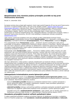 Bezpečnostná únia: Komisia prijíma prísnejšie pravidlá na