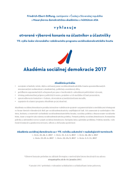 Akad&eacute;mia soci&aacute;lnej demokracie 2017