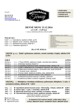 DENN&Eacute; MENU DENN&Eacute; MENU 23.12.2016