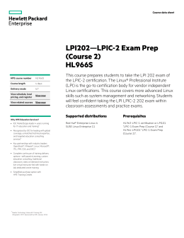 LPI202—LPIC-2 Exam Prep (Course 2) HL966 course data sheet