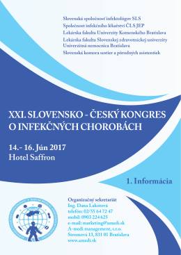 xxi. slovensko - český kongres o infekčných chorobách