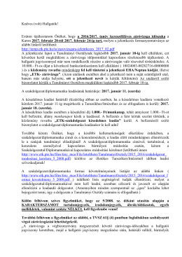 Záróvizsga hirdetés 2014 előtt kezdett hallgatóknak