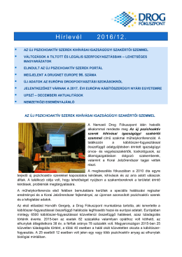 H&iacute;rlev&eacute;l 2016/12. - Nemzeti Drog F&oacute;kuszpont