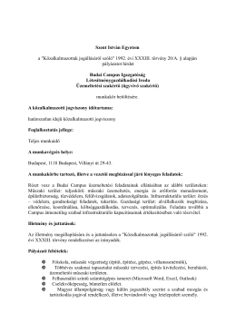 &Uuml;zemeltet&eacute;si szak&eacute;rtő - Szent Istv&aacute;n Egyetem