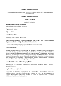 Tápiósági Polgármesteri Hivatal a "Közszolgálati tisztviselőkről