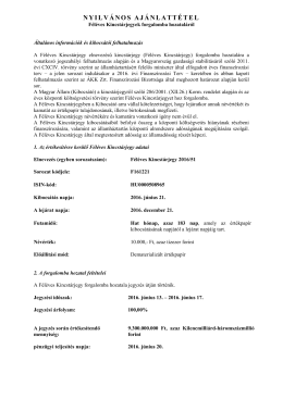 F&eacute;l&eacute;ves Kincst&aacute;rjegy nyilv&aacute;nos aj&aacute;nlatt&eacute;tel