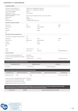 SFP kérelem - Ceglédi úszó- és vízilabdasportért alapítvány