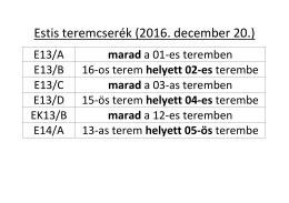 Estis teremcserék (2016. december 20.)