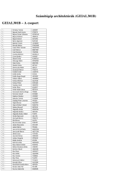 Sz&aacute;m&iacute;t&oacute;g&eacute;p architekt&uacute;r&aacute;k (GEIAL301B) GEIAL301B &ndash; A csoport