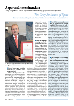 Interjú Karger Kocsis Lászlóval, a Sportért Felelős Államtitkárság