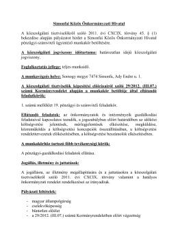 Pénzügyi-számviteli-ügyintéző - Simonfai Közös Önkormányzati