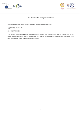 EU-Karrier: Az Europass rendszer