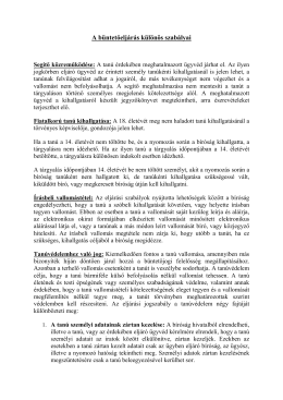 A b&uuml;ntetıelj&aacute;r&aacute;s k&uuml;l&ouml;n&ouml;s szab&aacute;lyai