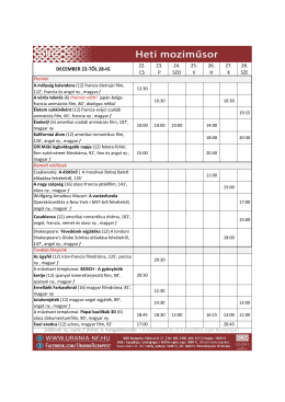 december 22-től 28-ig 22. cs 23. p 24. szo 25. v 26. h 27. k 28. sze