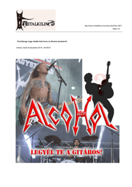 Pend ülj egy (vagy ink ább hat) h úron az Alcohol
