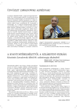 Üdvözlet Zawadowski Alfrédnak!