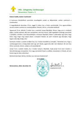 2016. december 20. - 1426. Csillagösvény Cserkészcsapat