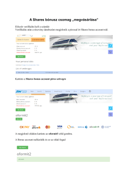 A Shares bónusz csomag „megvásárlása”