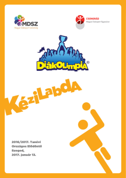 Kézilabda ED Programfüzet 5-6kcs Fiú Szeged 2017.01.13