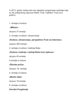 Izvjestaj o emisijama 2013