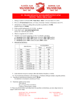 propozicije - Plivački Klub Vojvodina