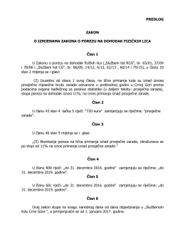 PREDLOG ZAKON O IZMJENAMA ZAKONA O