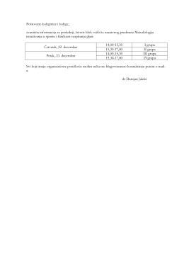 Poštovane koleginice i kolege, zvanična informacija za poslednji