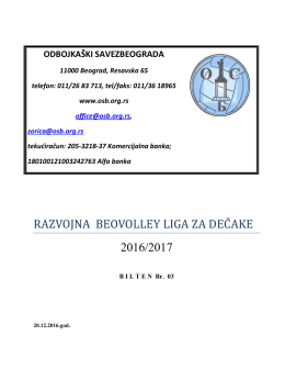 bilten 03 rbl 2016-2017 (Bilteni Beovolley mini lige)