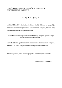 Odbrana II ciklus geografija Azra Abdagić
