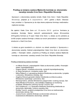 Predlog za izmjenu sastava Mje&scaron;ovite komisije za