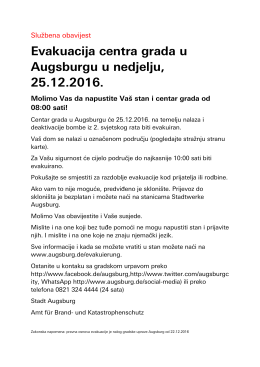 Evakuacija centra grada u Augsburgu u nedjelju