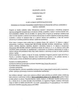 za upis u program cjeloiivotnog obrazovanja Program je izraden