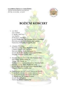 božićni koncert - Glazbena &scaron;kola u Varaždinu