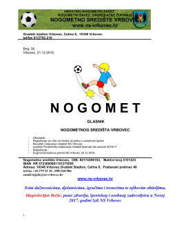 Broj 35. - 21.12. 2016. Obavijesti,propozicije, rezultati natjecanja