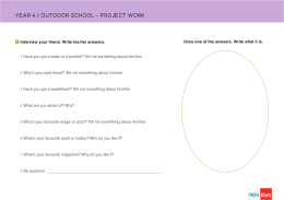 year 4 / outdoor school - project work