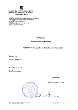 Očitovanje Grada Rijeke kao vlasnika zemlji&scaron;ta