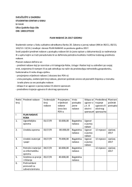 Plan nabave 2017. - studentski centar u sisku