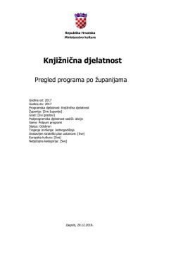 Knjižnična djelatnost - Ministarstvo kulture