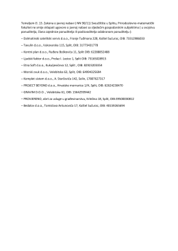 Obavijest - Prirodoslovno matematički fakultet, Split