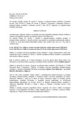obavijest - Općina Nova Bukovica
