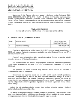 Na osnovu čl. 54 Zakona o Poreznoj upravi (&bdquo;Službene novine