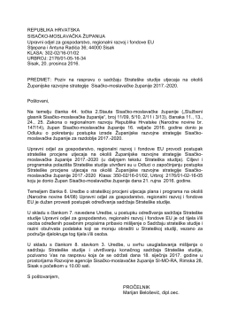Poziv na raspravu o sadržaju Strate&scaron;ke studije utjecaja na okoli&scaron;