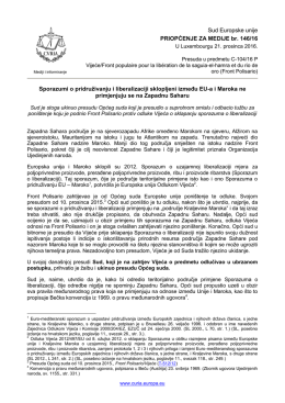 Sporazumi o pridruživanju i liberalizaciji sklopljeni - curia