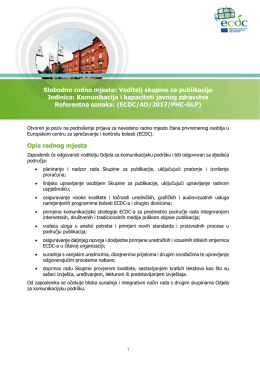 Slobodno radno mjesto - ECDC