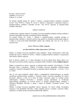 Općine Suhopolje - Agencija za poljoprivredno zemljište